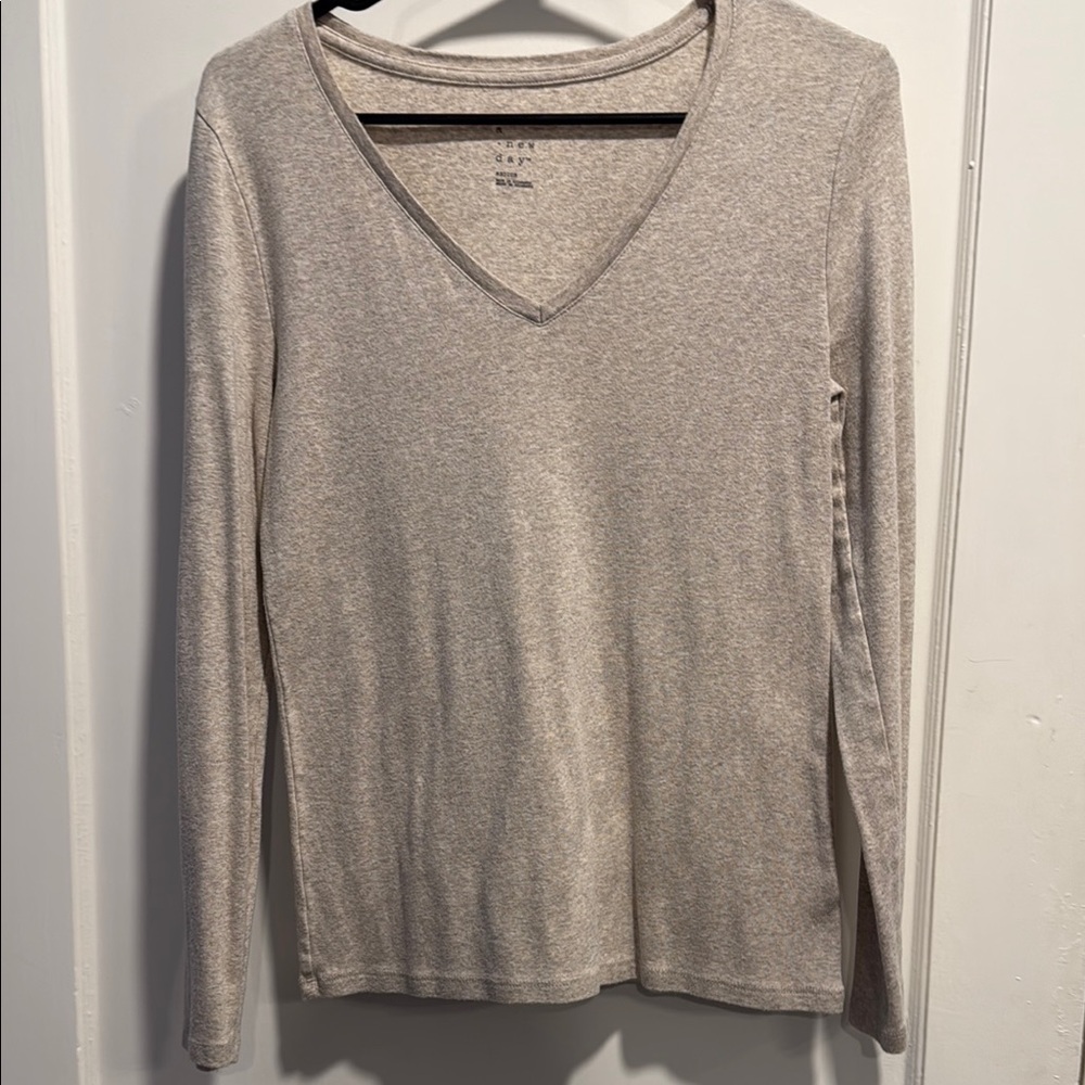 A New Day Long Sleeve V-Neck Tee
